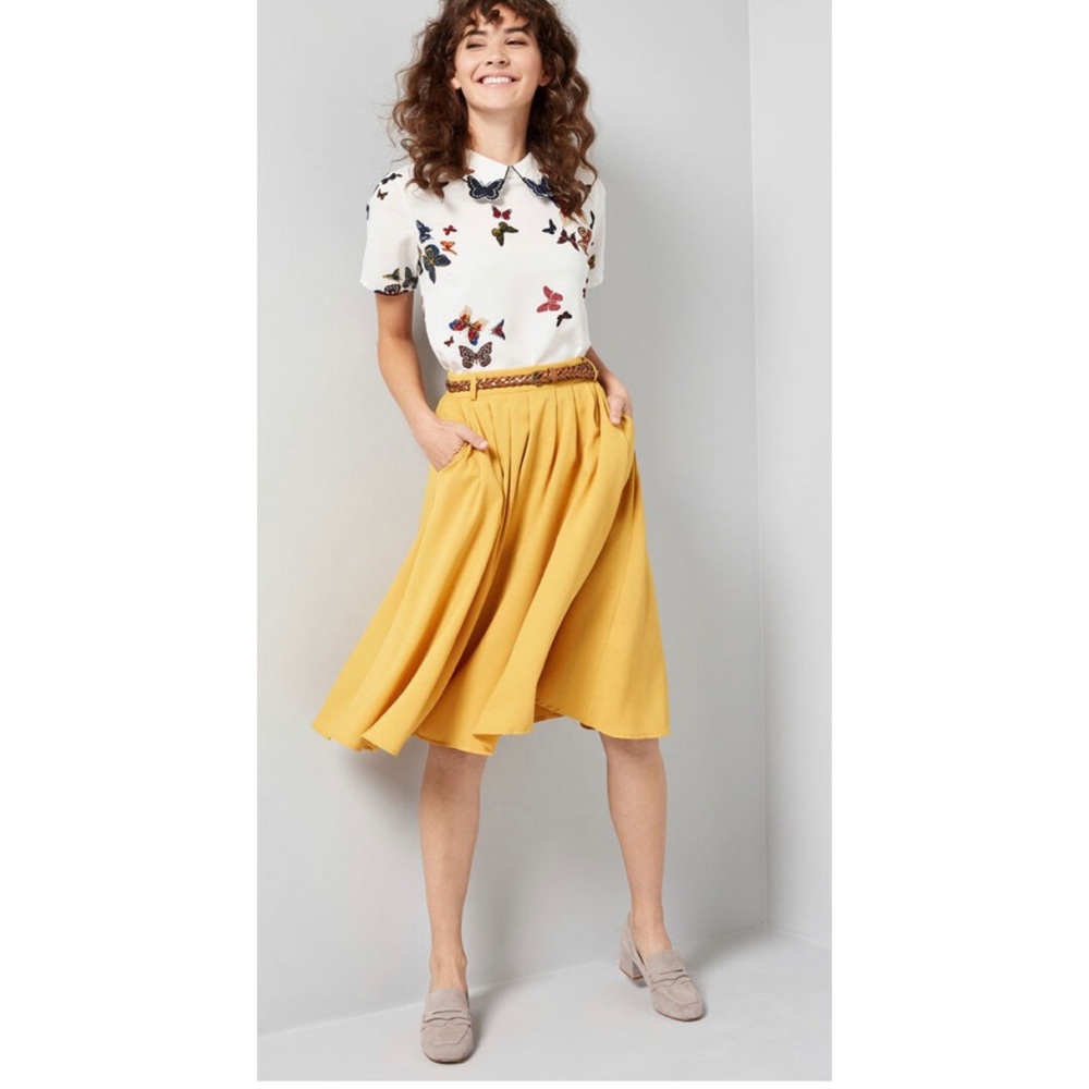 ModCloth Breathtaking Tigerlillies Midi Skirt